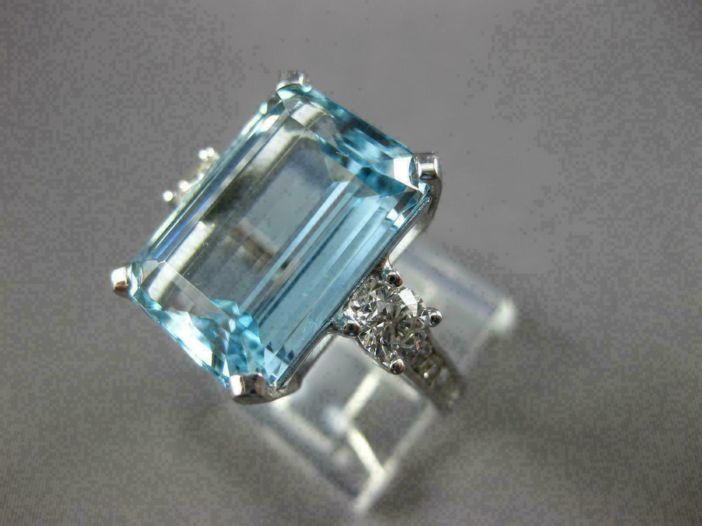 1 CT Emerald Cut Aquamarine 925 Sterling Silver Solitaire Women's Wedding Ring