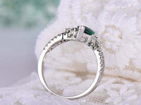 2 CT Marquise Cut Emerald Diamond 925 Sterling Silver Engagement Wedding Ring