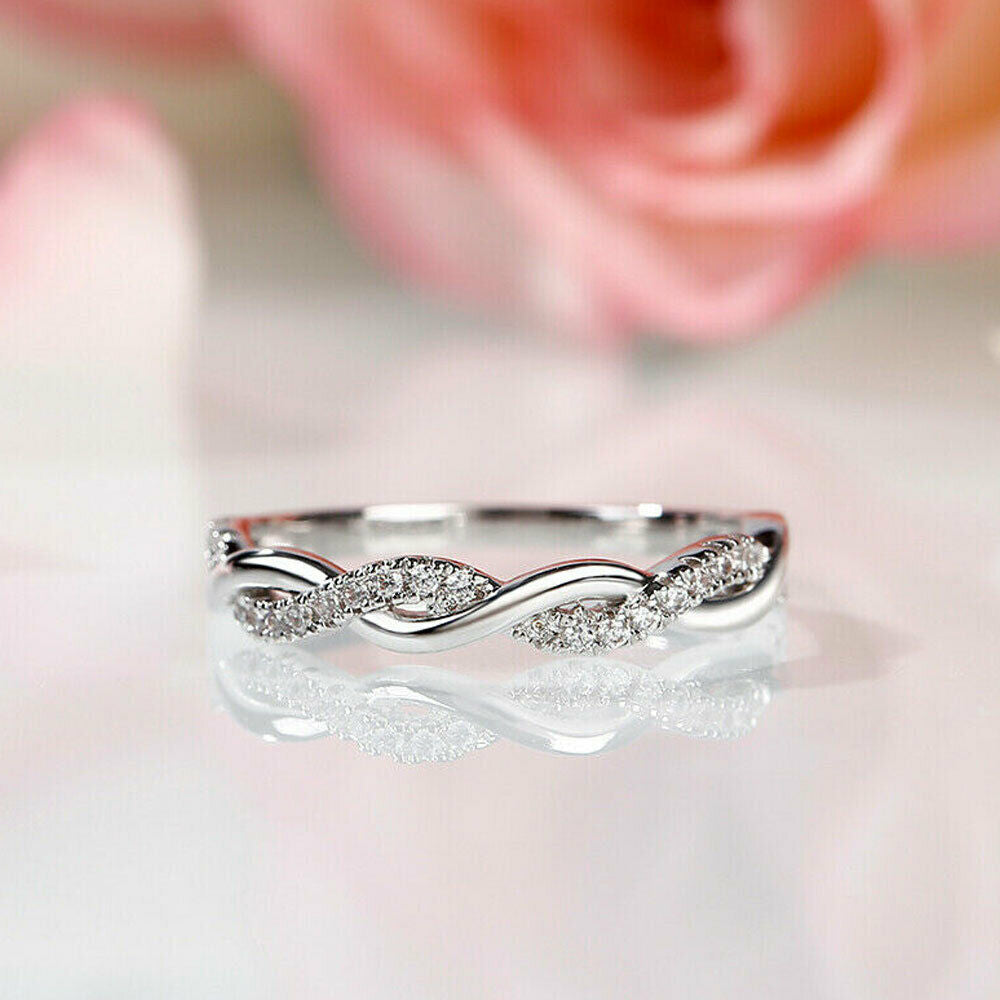 Half Eternity Band Wedding Ring 0.25 CT Round Cut Diamond 925 Sterling Silver