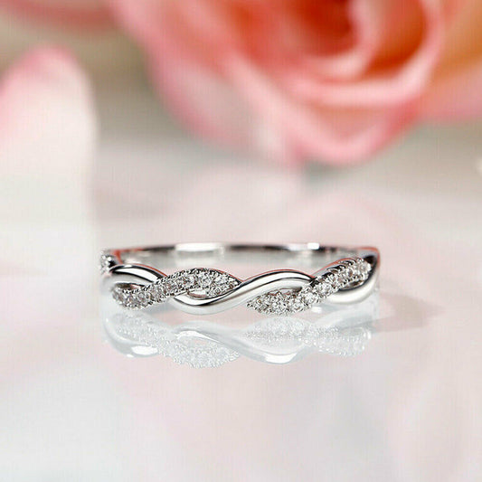 Half Eternity Band Wedding Ring 0.25 CT Round Cut Diamond 925 Sterling Silver