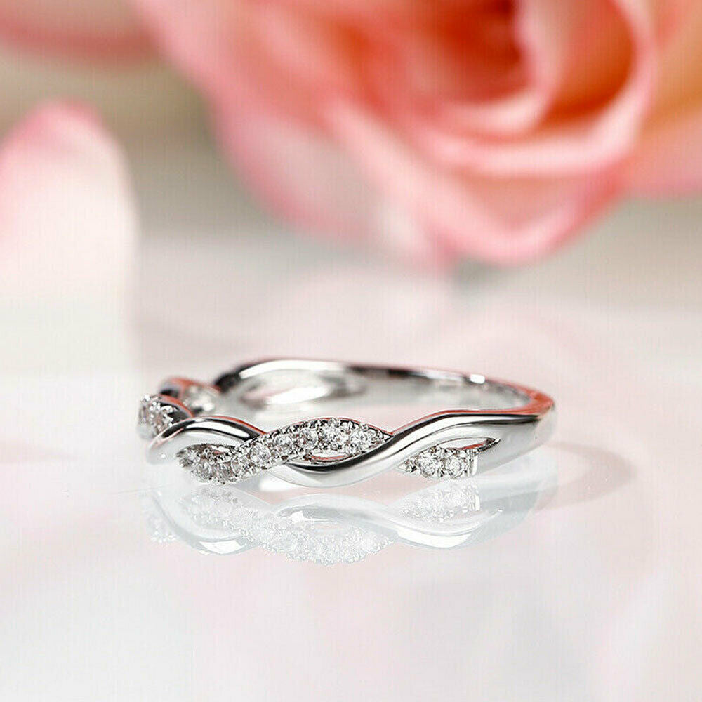 Half Eternity Band Wedding Ring 0.25 CT Round Cut Diamond 925 Sterling Silver