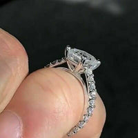 925 Sterling Sliver 2 CT Emerald Cut White Diamond Engagement Ring