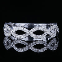 0.33 CT Round Cut Diamond 925 Sterling Silver Infinity Wedding Ring