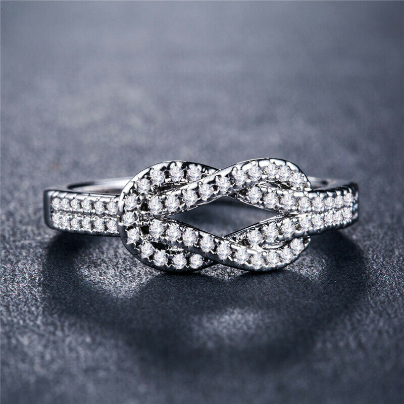 0.75 CT White Sapphire Diamond 925 Sterling Silver Ring Wedding Ring
