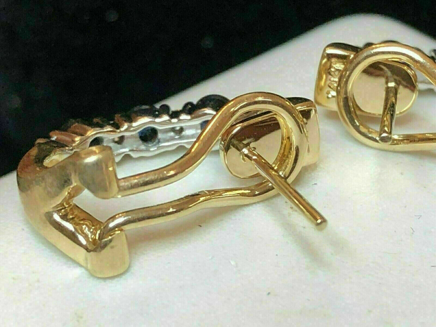 2 CT Round Cut Blue Sapphire And White Diamond Earrings For Women In 925 Sterling Sliver