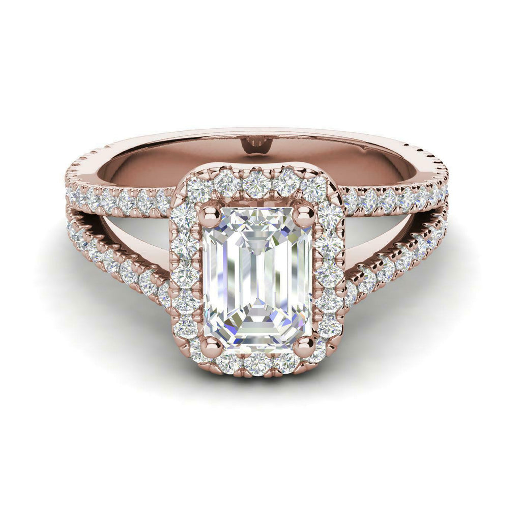 2 CT Emerald Cut White Diamond  925 Sterling Sliver Wedding Ring