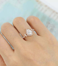 1.30 CT Pear Cut Diamond  925 Sterling Silver Women's Wedding Ring