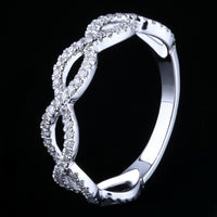 0.33 CT Round Cut Diamond 925 Sterling Silver Infinity Wedding Ring