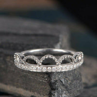 1 CT Round Cut Diamond Engagement Ring 925 Sterling Silver Milgrain Unique Design