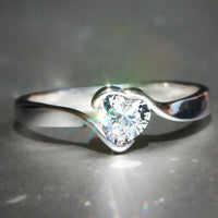 1 CT Heart Cut White Sapphire Diamond 925 Sterling Silver Wedding Heart Ring Gift For Her
