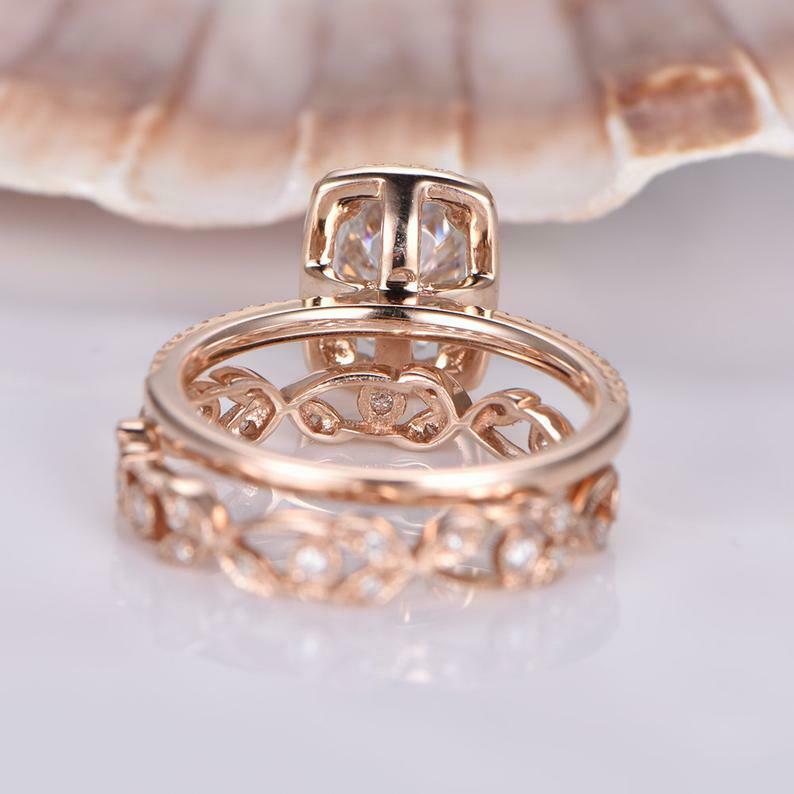 2 CT Oval Cut Diamond Bridal Set Engagement Ring 925 Sterling Silver