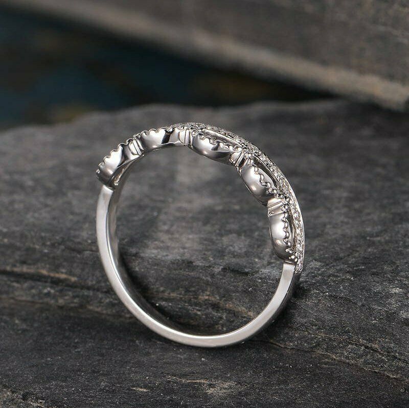 1 CT Round Cut Diamond Engagement Ring 925 Sterling Silver Milgrain Unique Design