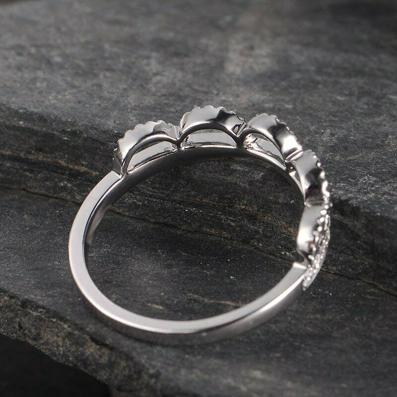 1 CT Round Cut Diamond Engagement Ring 925 Sterling Silver Milgrain Unique Design