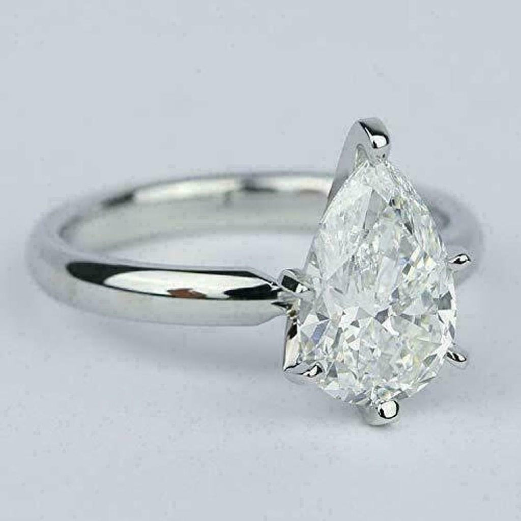 1 CT Pear Cut Diamond Solitaire Engagement Ring 925 Sterling Silver