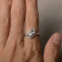 2 CT Pear Cut Diamond Women Unique Engagement Ring 925 Sterling Silver