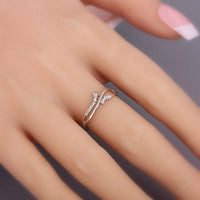 0.25 CT Round Cut Diamond 925 Sterling Silver Pentagram for Women Wedding Ring
