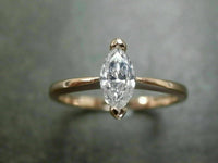 Solitaire Engagement Ring 1 CT Marquise Cut Diamond 925 Sterling Sliver