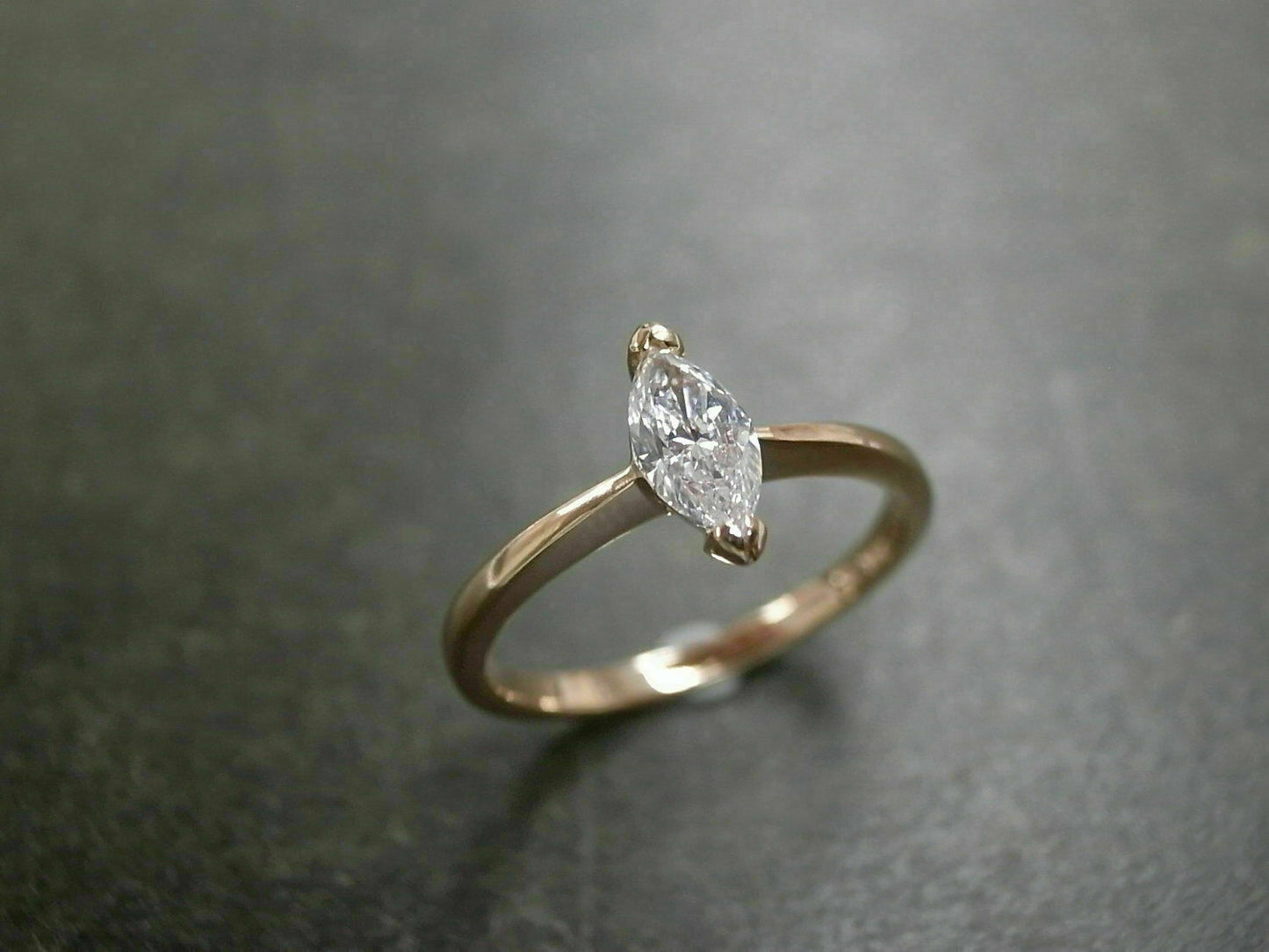 Solitaire Engagement Ring 1 CT Marquise Cut Diamond 925 Sterling Sliver