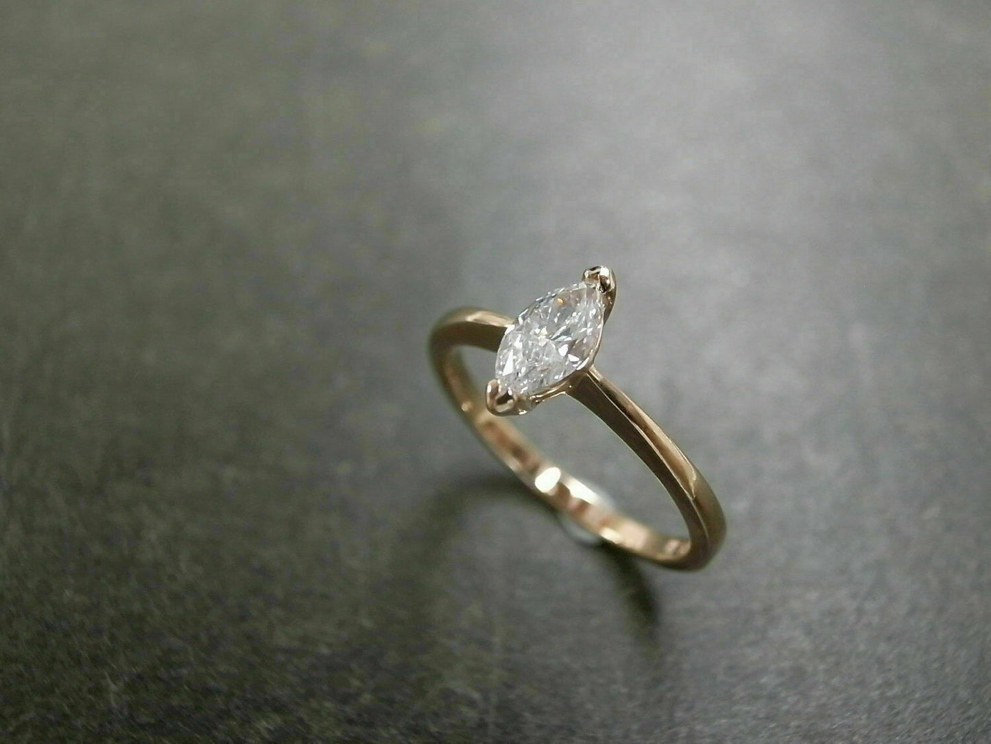 Solitaire Engagement Ring 1 CT Marquise Cut Diamond 925 Sterling Sliver