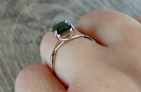 1 CT Emerald Cut Diamond 925 Sterling Sliver Womens Infinity Style Engagement Ring