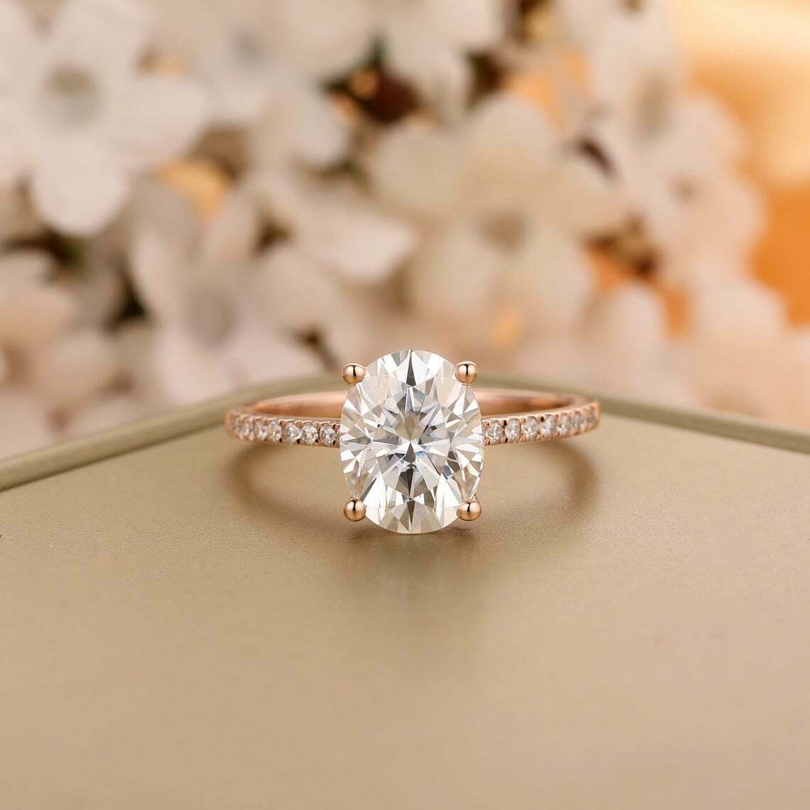 925 Sterling Silver 1 CT Oval Cut Diamond Solitaire Women's Engagement Ring