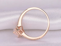 1 CT Heart Cut Morganite Engagement Ring 925 Sterling Silver Promise Women's Ring