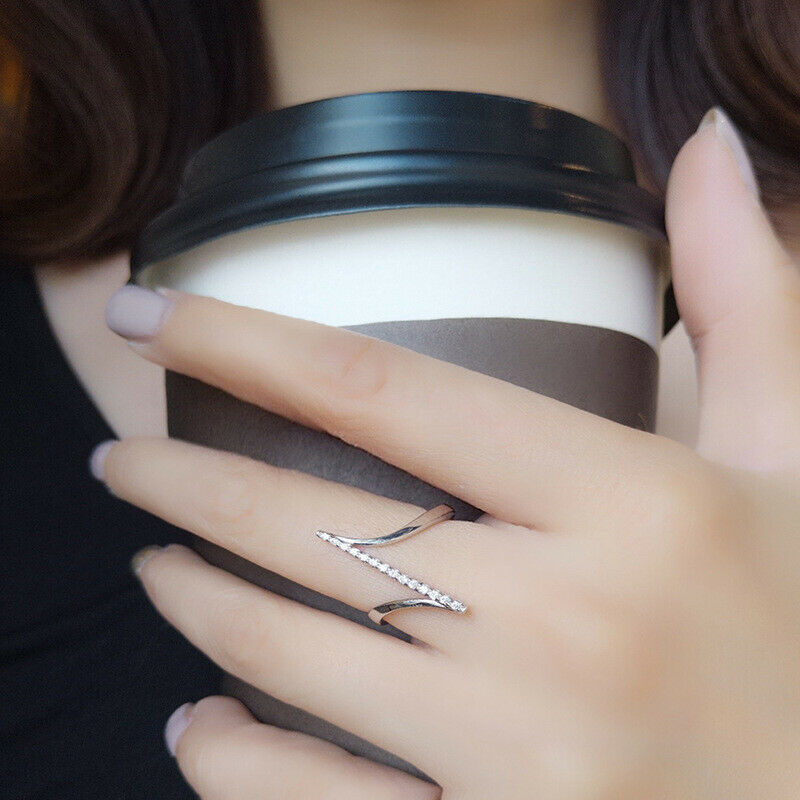 0.75 White Sapphire Diamond 925 Sterling Silver Wedding Ring Elegant Women Jewelry