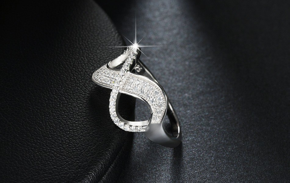 2 CT Round Cut Diamond Engagement Ring 925 Sterling Silver Infinity for Women