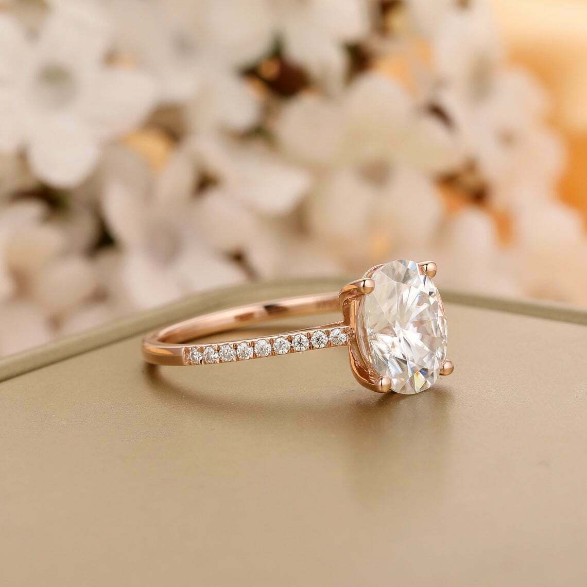 925 Sterling Silver 1 CT Oval Cut Diamond Solitaire Women's Engagement Ring