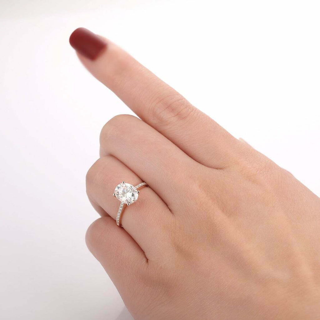 Glowing 3 Carat Halo Round Diamond Engagement Ring 14K Yellow Gold for Women  803121