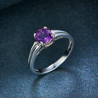 1 CT Amethyst Round Cut Solitaire Engagement Ring 925 Sterling Silver