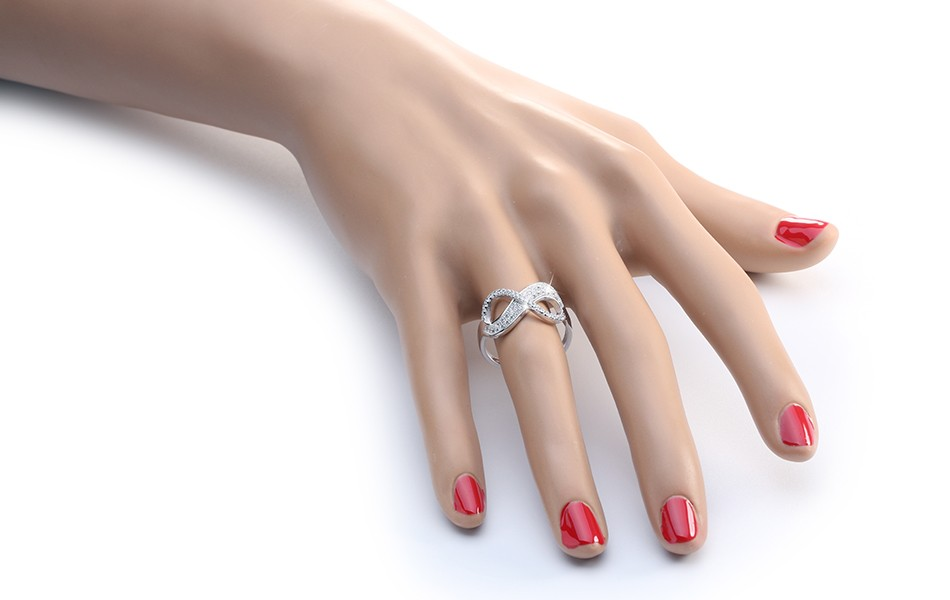 2 CT Round Cut Diamond Engagement Ring 925 Sterling Silver Infinity for Women