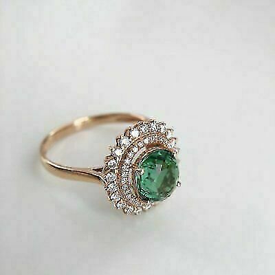 2 CT Oval-Cut Green Emerald Dual Halo Engagement Wedding Ring 925 Sterling Silver