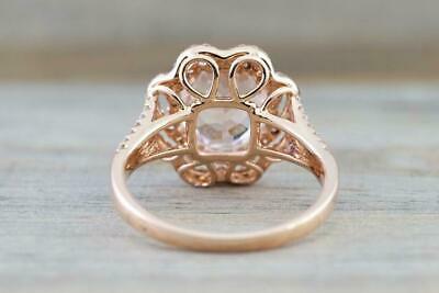 3 CT Oval Cut Morganite Diamond  925 Sterling Silver Halo Engagemen Ring