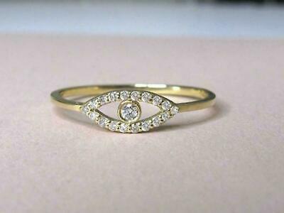 1 CT Round Cut Diamond Engagement Ring Evil Eye 925 Sterling Silver