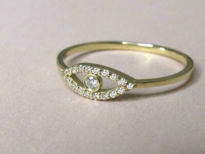 1 CT Round Cut Diamond Engagement Ring Evil Eye 925 Sterling Silver