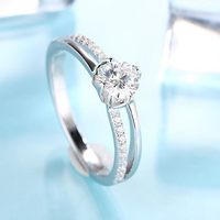 1 CT Round Cut Diamond 925 Sterling Silver Unique Flower Women Engagement Ring