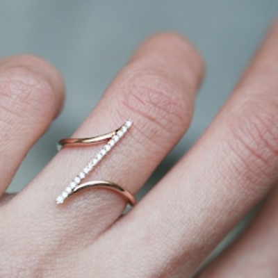 0.25 CT Round Cut Diamond 925 Sterling Silver Women Wedding Vertical Bar Ring