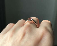 1 CT Pear Cut Peach Morganite Diamond 925 Sterling Silver Engagement Bridal Ring Set
