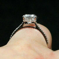 1 CT Emerald Cut Diamond 925 Sterling Sliver Women's Engagement Ring