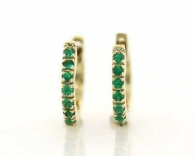 925 Sterling Sliver 2.50 CT Emerald Round Cut Diamond Women's Hoop Earrings