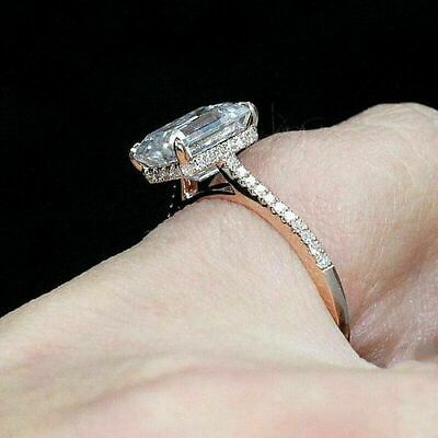 1 CT Emerald Cut Diamond 925 Sterling Sliver Women's Engagement Ring