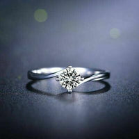 1 CT Round Cut Diamond  Women's Wedding Engagement Ring 925 Sterling Silver