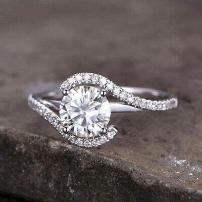 2 CT Round Cut Diamond Wonderful Engagement Ring 925 Sterling Silver