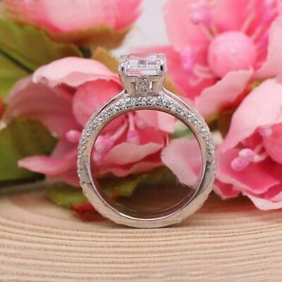 2 CT Emerald Cut Diamond 925 Sterling Sliver Wedding Engagement Ring