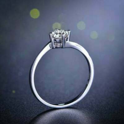 1 CT Round Cut Diamond  Women's Wedding Engagement Ring 925 Sterling Silver