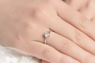1 CT Round Cut Diamond  Women's Wedding Engagement Ring 925 Sterling Silver