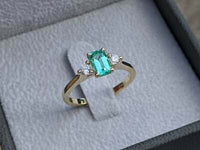 2 CT Emerald Cut Diamond Three-Stone Engagement Ring 925 Sterling Silver