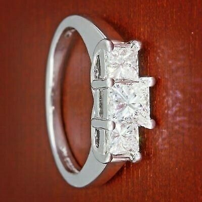 1 CT Princess cut Diamond Three Stone Wedding Ring 925 Sterling Silver