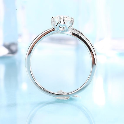 1 CT Round Cut Diamond 925 Sterling Silver Unique Flower Women Engagement Ring